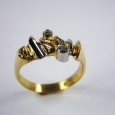 Ring Lapponia Stil Handgefertigt Platin Gold