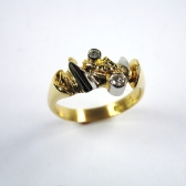 Ring Lapponia Stil Handgefertigt Platin Gold