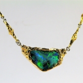 Halskette LAPPONIA Stil Gold Platin Boulder-Opal Handgefertigt.JPG