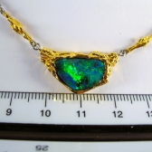 Halskette LAPPONIA Stil Gold Platin Boulder-Opal Handgefertigt.JPG